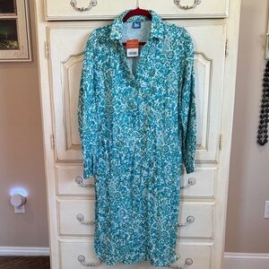 Rip Skirt Floral Blue Dress